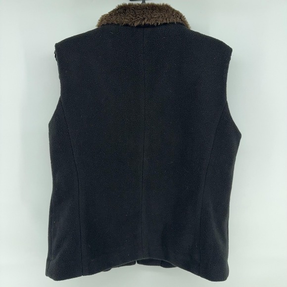 Bob Mackie Vest Womens Large Black Fleece Paisley Embroidered Faux Fur Boho - Picture 4 of 10